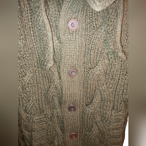 Abercrombie & Fitch Jacket Sweater Cable Knit Size Large Color Army Green NWTp - Picture 4 of 12